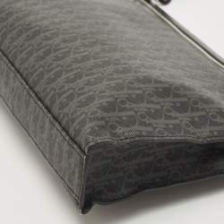 Dior Black Oblique Coated Canvas and Leather Zip Pouch