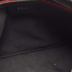 Dior Black Oblique Coated Canvas and Leather Zip Pouch