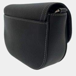 Pre Owned Dior Black Leather Saddle Pouch