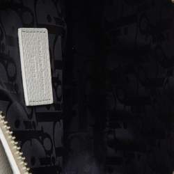 Dior x Daniel Arsham White Newspaper Print Leather Saddle Crossbody Bag