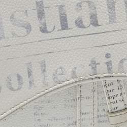 Dior x Daniel Arsham White Newspaper Print Leather Saddle Crossbody Bag