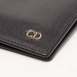 Dior Black Leather CD Icon Bifold Wallet 