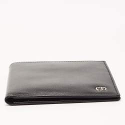 Dior Black Leather CD Icon Bifold Wallet 