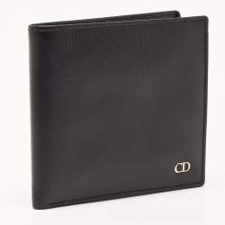 Dior Black Leather CD Icon Bifold Wallet 