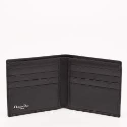 Dior Black Leather CD Icon Bifold Wallet 