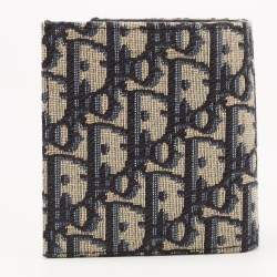 Dior Black/Beige Oblique Jacquard Bifold Wallet