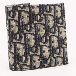 Dior Black/Beige Oblique Jacquard Bifold Wallet