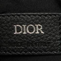 Dior Homme Blue/Black Oblique Canvas and Leather Saddle Sling Bag