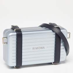 Dior x Rimowa Blue Aluminum and Leather Personal Clutch Bag