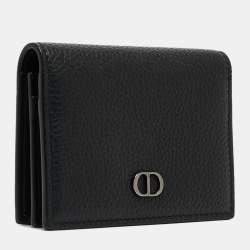 Dior Black Grained Leather Bifold Card Holder