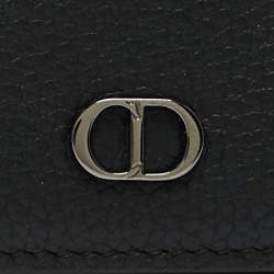 Dior Black Grained Leather Bifold Card Holder