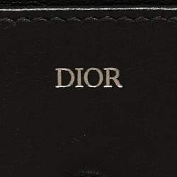 Dior Black Grained Leather Bifold Card Holder