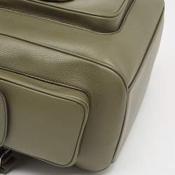 Dior Fatigue Green Leather Saddle Backpack