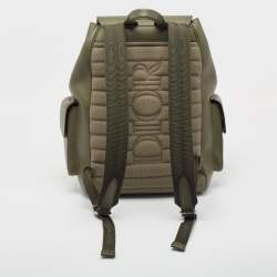 Dior Fatigue Green Leather Saddle Backpack