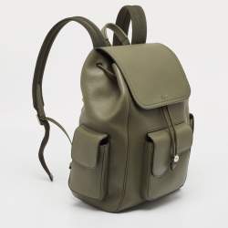 Dior Fatigue Green Leather Saddle Backpack