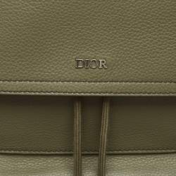 Dior Fatigue Green Leather Saddle Backpack