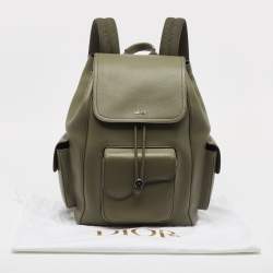 Dior Fatigue Green Leather Saddle Backpack