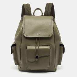 Dior Fatigue Green Leather Saddle Backpack