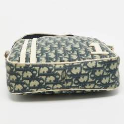Dior Navy Blue/Off White Oblique PVC and Patent Leather Trotter No. 1 Messenger Bag
