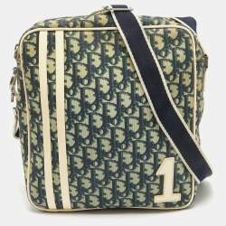 Dior Navy Blue/Off White Oblique PVC and Patent Leather Trotter No. 1 Messenger Bag