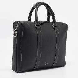 Dior Black Leather Lingot Briefcase Bag