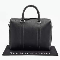 Dior Black Leather Lingot Briefcase Bag