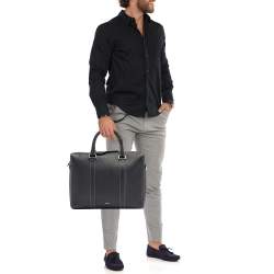 Dior Black Leather Lingot Briefcase Bag