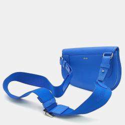 Dior Blue Leather Saddle Crossbody Bag