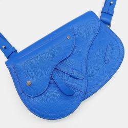 Dior Blue Leather Saddle Crossbody Bag