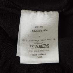 Pre Owned Dior Black Wool Knit Full Sleeves T-Shirt L