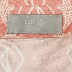 Dior Pink Printed Silk Buttoned Up Shirt XL
