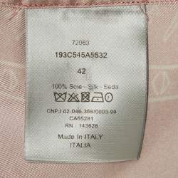 Dior Pink Printed Silk Buttoned Up Shirt XL