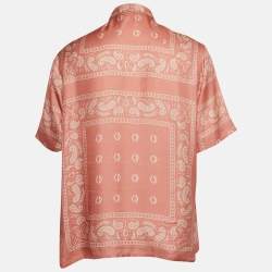 Dior Pink Printed Silk Buttoned Up Shirt XL