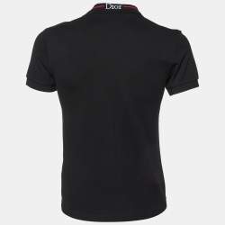 Pre Owned Dior Black Cotton Knit Polo T-shirt XS