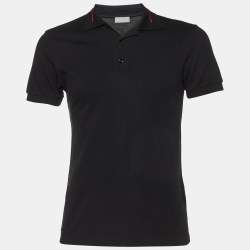 Pre Owned Dior Black Cotton Knit Polo T-shirt XS