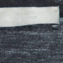 Dior Homme Black Printed & Embroidered Cotton Knit T-Shirt S