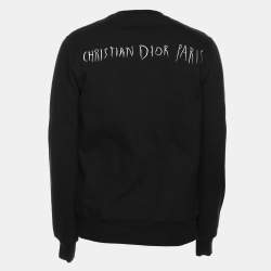Pre Owned Dior X Raymond Pettibon Black Cotton Logo Embroidered Sweatshirt S
