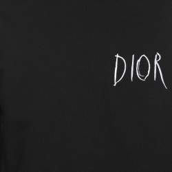 Pre Owned Dior X Raymond Pettibon Black Cotton Logo Embroidered Sweatshirt S