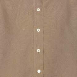 Dior Brown Linen Button Front Shirt L