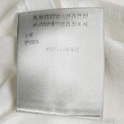 Pre Owned Dior White Embroidered Cotton Round Neck T-Shirt XL