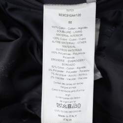 Pre Owned Dior Navy Blue Gabardine Double Breasted Belted Trench Coat L