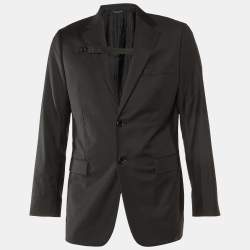 Dior Homme Black Wool Lapel Detail Tailored Blazer L