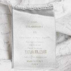 Dior White Print Cotton Round Neck T-Shirt XS