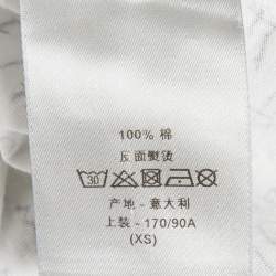 Dior White Print Cotton Round Neck T-Shirt XS