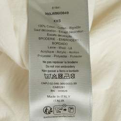 Dior Homme White Embroidered Cotton T-Shirt XXS