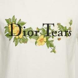 Dior Homme White Embroidered Cotton T-Shirt XXS