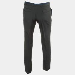 Dior Homme Grey Wool Contrast Detail Pants M