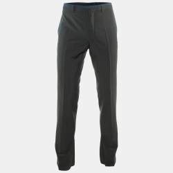 Dior Homme Grey Wool Contrast Detail Pants M