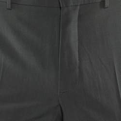 Dior Homme Grey Wool Contrast Detail Pants M