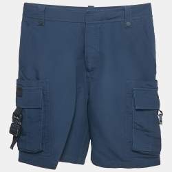 Dior Homme Navy Blue Synthetic Blend Cargo Shorts M